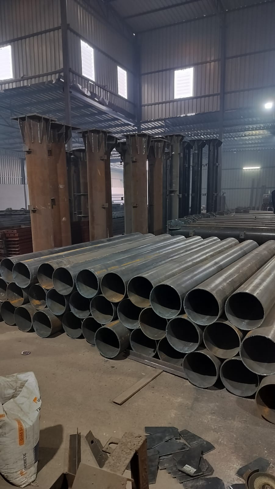 Factory production area and fabrication machinery