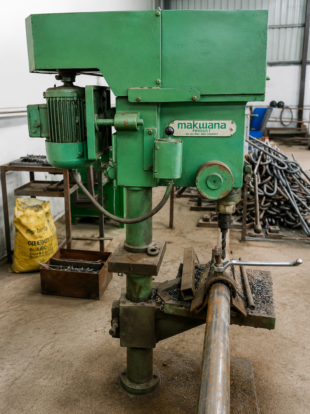 Fabrication and welding work inside the manufacturing facility